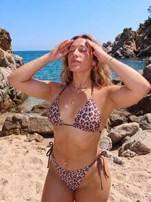 2pcs Women Bikini Set - Reversible Sexy Swimwear Suitable For Beach And Pool Vacation Summer - Multicolor - View 2
