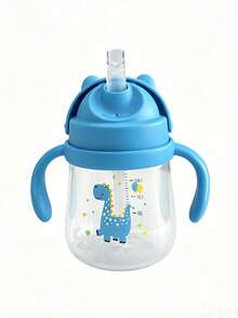 Meoky Gelas Balita 9oz dengan Tutup Pengunci Klik dan Sedotan, Cocok untuk Bepergian atau di Rumah, Gelas Minum Plastik dengan Desain Anti Bocor Sangat Sempurna untuk Anak-Anak - Biru - View 8