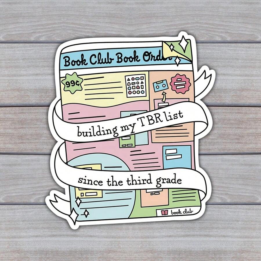 1PC 3Inches Bookish Cute Reader Sticker, Reading Humor Aesthetic Design ...