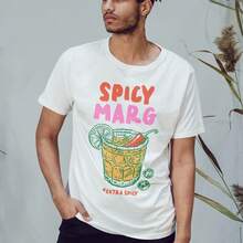 Unisex Spicy Marg Extra Spicy Cocktails T-Shirt For Men And Women, Graphic Top - White - View 3