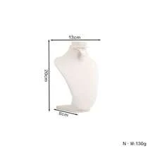 Premium Soft Microfiber Jewelry Bust Display Stand 4pcs Set, Realistic Curved Necklace Mannequin Holder, Multi-Slot Earring Design, Suitable For Store Display - Beige - View 10
