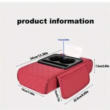 4-In-1 Multifunctional Car Armrest Box Organizer Pad, Height Pad, Center Console Cup Holder, Tissue Box, Storage Bag, Car Interior Storage And Organization Accessory, Multi-Purpose Car Interior Clutter Organizer - Multicolor - View 13
