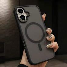 磁吸磨砂保護殼，適用於 iPhone 13 15 14 16 17 11 12 Pro Max Plus 17e 16e，防震防摔手機殼 - 黑色 - 查看 8