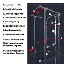 Jaula de entrenamiento de fuerza multiusos,Power Rack Pull Ups Sentadillas Dominada Jaula De Potencia,jaula de peso para gimnasio en casa,máquina de entrenamiento  Power Rack - Negro - Ver 4