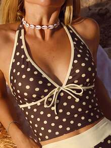 2026 Summer New Fashionable Polka Dot Print Bikini Set For Beach Party Vacation - Multicolor - View 4
