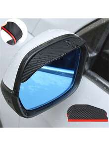 2 piezas Visera para espejo retrovisor del coche, parasol de fibra de carbono, protector lateral contra nieve y lluvia para espejo retrovisor del coche, accesorios para espejo retrovisor del coche - Multicolor - Ver 8