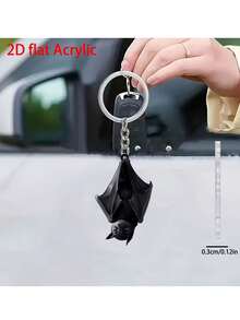 1pc 2D Flat Acrylic Bat Shaped Pendant, Suitable For Car Rearview Mirror, Bag Accessory, Home Decor, Ideal For Halloween, Birthday And Party Small Gift, Also Functions As Kitchen Decoration, Creative Holiday Gift - One Size Fits All - View 4