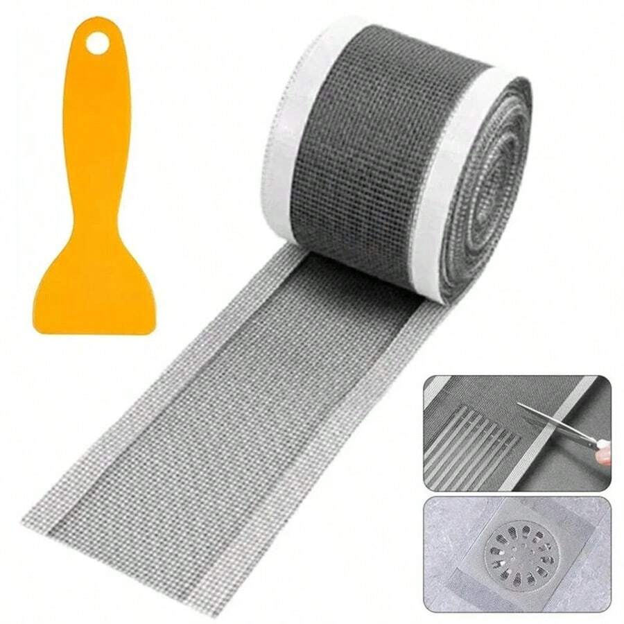 1 Roll 7*500cm Disposable Drain Stickers For Kitchen And Bathroom, Anti-Clog Hair And Insect Filter Mesh