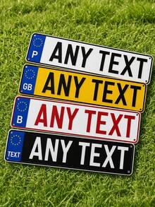 1pc Customized Text License Plate Sign, EU License Plate Door Plaque Wall Decor, Garage Decor, Man Cave Accessories - Multicolor - View 2