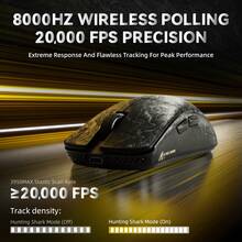 ATTACK SHARK R11 Ultra 8K Carbon Fiber Wireless Gaming Mouse, PAW3950 MAX Sensor, 49g Ultra Lightweight, Nordic 52840 MCU Chip, 42000 DPI, Wired/Bluetooth/2.4GHz Wireless Programmable Mouse, Compatible With Win/PC/Gamers - Ink Black/Ripple & Anti-Slip Grip - View 7
