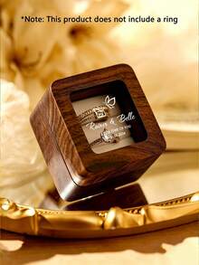 Personalized Wedding Ring Box, Personalized Wooden Ring Box, Wooden Double Ring Box, Customized Ring Box, Ring Storage Box, Personalized Wedding Ceremony Ring Box, Suitable For Proposal, Engagement, Wedding, Anniversary Gifts - Multicolor - View 7