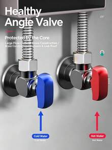 1pc 100% Pure Brass Full Port Ball Valve, High Flow 1/2" Water Heater Shut-Off Valve, Universal Cold And Hot Water Pipe Fitting - Full Copper High-flow Angle Valve - View 3