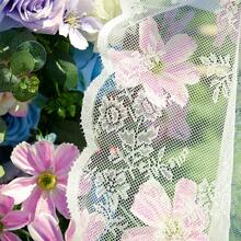 2pc European-Style Embroidered Semi-Transparent Plant Pattern Lace Window Screen Curtain, Home Decoration - White - View 9