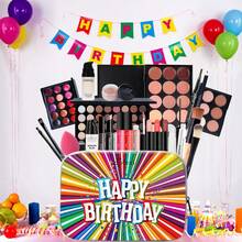 Popfeel All-In-One Birthday Makeup Kit, Portable Full Face Cosmetic Set With Eyeshadow Lipstick Makeup Brushes, Travel Birthday Gift Makeup Set For Beginner Women - Brown - View 5