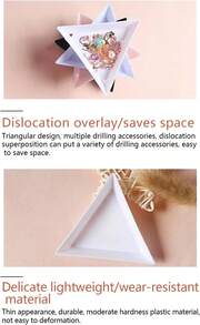 10pcs White Triangle Bead Sorting Trays And 1pcs Silver Color Handy Tweezer With Scoop, Craft Beading Tweezers, Jewelry Tweezers For Seed Beads - White - View 8
