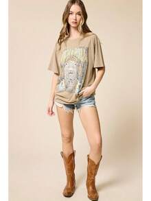 Women T-Shirts - 灰褐色-5 - 查看 2