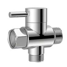 1pc Matte Black 3-Way Shower Arm Diverter Valve, G1/2 Universal Splitter For Handheld & Fixed Shower Head, Bathroom Replacement Part - Sliver - View 2