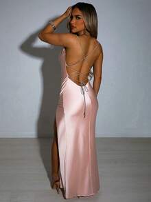 Women Midi Dresses - Pink - View 3