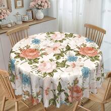 1 Stück Tischdecke mit Blumenmotiv, ländliches Blumendesign, Frühlings- und Sommerdekoration, frisches französisches Blumendesign Tischdecke, Sommer Vintage Muster Tischdecke, Polyester rund/rechteckig Tischdecke, Innen- und Außenbereich Esszimmertisch Dekoration, ideale Wahl für tägliche und Feiertags-Heimdekoration - Verschiedenfarbig - Übersicht 1