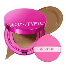 SKINTIFIC Cover Glow Perfect 氣墊粉底液－自然亮澤妝感、中至高遮瑕、保濕胜肽複合物、輕盈配方，適合乾性與混合性肌膚 - 07N Soft Caramel - 查看 3
