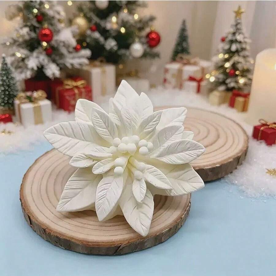 水晶樹脂 DIY 桌面 3D 柊葉與花朵矽膠模具 收納盒手機支架裝飾花手工皂多功能模具 - 冬青葉 - 查看 1