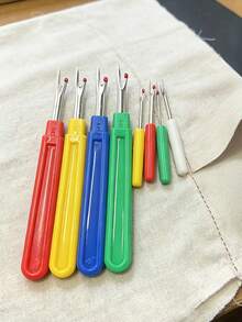 9pcs Seam Ripper And Thread Snips Set, Plastic Sewing Tool Kit With Transparent Protective Caps, Stainless Steel Rust-Resistant Blades, For Knitting, Embroidery, Clothing Alteration, Winter Crafts And Christmas Gift Making - Seam Ripper - View 4