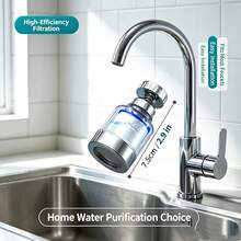 1pc Bathroom Faucet Filter, Faucet Filter, Screw-On Faucet Filter Purifier, Kitchen Sink Water Filter Removes Chlorine, Fluoride, Heavy Metals And Hard Water In Home Kitchen And Bathroom - View 2