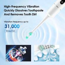 Hailicare 6段式可調速便攜式電動牙刷,居家口腔護理禮盒,電動牙齒清潔器,去除牙垢、美白牙齒、清新口氣,口腔清潔工具 - 彩色 - 查看 3