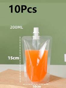 50-500ml 咖啡液包裝袋 便攜飲料袋 冷/熱飲垂直容器 透明出水口袋 防漏 果汁飲料袋 透明便攜戶外旅行防水擠壓水袋 - 彩色 - 查看 11