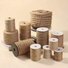 6mm/8mm/10mm 10米天然復古麻繩 DIY家居粗麻繩手工藝 麻繩緞帶 婚禮寵物貓抓板工具 捆綁園藝派對裝飾（不含圓筒） - 多色 - 查看 4