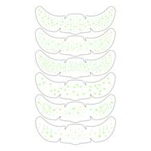 6pcs Fluorescent Freckle Face Stickers UV Reactive Star & Moon Temporary Tattoo Stickers For EDM Festival, Holiday, Halloween Party Makeup - Green - View 4