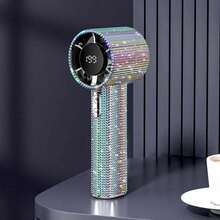 Handheld Mini Quiet Portable Fan, Fashionable Full Rhinestone Fan, 1800mAh Rechargeable Battery Powered, Suitable For Travel, Outdoor, Holiday, Beach And Other Outdoor Activities - Multicolor - View 16