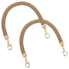 2pcs/Set 11.8 Inch Short Rhinestone Handbag Strap Replacement Chain, Shiny Glitter DIY Purse Accessories - Multicolor - View 10