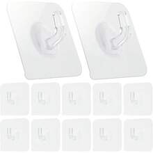 Móc treo tường dán keo trong suốt sáng tạo, giá treo dán bền bỉ, phù hợp dùng cho phòng tắm và treo quần áo - Nhiều màu - Xem 1