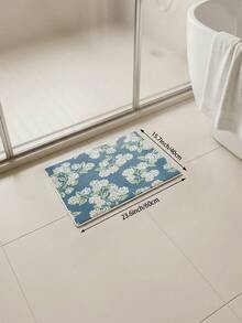 Alfombra de estilo floral azul oscuro y blanco para sala de estar, tamaño grande y suave. Adecuada para cocina, comedor, dormitorio, interior/exterior, oficina, pasillo, felpudo antideslizante, corredor, estudio, alfombra decorativa de cachemira sintética para vacaciones. - Azul Marino - Ver 17