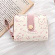 Cute Bear Print Women's Wallet, Original Minimalist Japanese Style, 70% Off, Snap Closure Short Student Coin Purse, Clutch Bag - View 12
