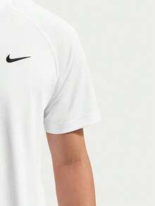 Nike Men's AS M NK DF FLEX SS TOP Short Sleeve T-Shirt Knit Collarless Short TIF2138-100 - Black and White - View 4
