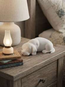 1pc Healing Sleeping Puppy Minimalist Quiet Sculpture Desktop Decor Ornament, Soft Texture Home Office Desktop Soft Decoration, Atmospheric Art Craft, Thoughtful Highly Attractive Niche Exquisite Holiday Gift Choice - Ornaments - View 4