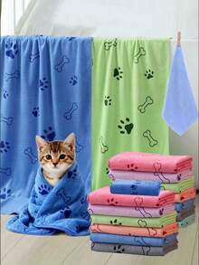 Absorbent Pet Towel, Suitable For Dogs And Cats Bathing. Used For Drying Cats And Dogs After Bathing And Outdoor Use Pet Grooming. Suitable For Year-Round Use. | Pet Cleaning Towel - Multicolor - View 9
