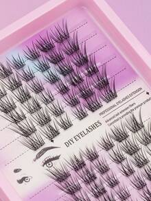 72PCS Natural Slender Wispy Lash Clusters Thin Pointed Individual Eyelashes Light Segmented DIY False Lash Extensions Daily Soft Natural Eye Makeup - C - View 3