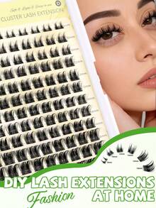 MKHLINA DIY Cluster False Eyelashes, Single Segment Eyelash Extensions, 8-18mm Mixed Length, Fine Natural Style, Faux Mink Eyelashes, Ultra-Thin Stem, Reusable, Makeup Eyelashes (F22) - C/D 混合 - 查看 5