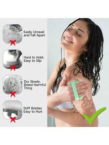 1pc Soft Silicone Bath Brush, Body Cleaning Brush, Shower Brush, Deep Cleansing, Multiple Colors Available, Hanging Shower Tool, Gentle And Hygienic, Suitable For Sensitive Skin, Effective Exfoliation And Gentle Massage, Convenient For Home And Travel Use - Multicolor - View 6