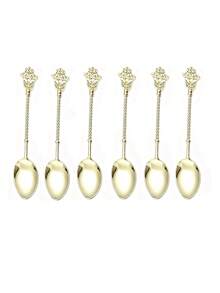 2pcs/6pcs/8pcs Vintage Coffee Spoon Ice Cream Spoon Jam Spoon Palm Dessert Cake Small Spoon - Multicolor - View 10