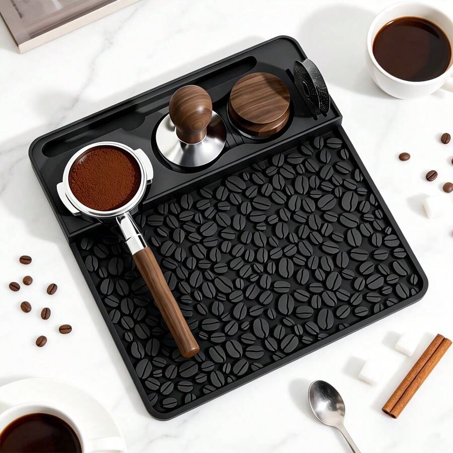 Concentrated Coffee Tamper Mat, Professional Silicone Barista Workstation, With Tool Slot, Suitable For Portafilter, Heat-Resistant Coffee Tamper Mat, For Countertop Protection - Multicolor - View 1