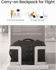 40l Large Capacity Travel Backpack Tsa Approved Carry On With 3 Packing Cubes Waterproof Laptop Backpack For Women And Men - Brown and White - View 4