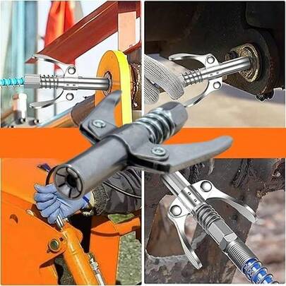 Lock-Type Grease Gun Coupler, Manual, Electric, Pneumatic Grease Machine Nozzle, Flat-Head Grease Gun Tip, Lubrication Nozzle Accessory