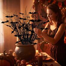 Halloween Black Faux Dry Twig Decorative Ornament, Matte Black Artificial Branch For Spooky Halloween Scene Setup - Multiple Styles - View 7