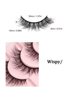 Asiteo 10 Pairs Faux Mink Full Strip False Eyelashes, Soft Band Fluffy Lashes, Suitable For Girls Who Prefer Natural Makeup Look - Black - View 5