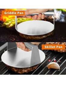 Essential Stainless Steel Meat Press Mold: Hamburger Press Tool, Suitable For Perfect Steaks, BBQ And Sandwiches - Silver - View 7