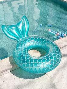 1pc Inflatable Mermaid Tail Swim Ring, Suitable For Swimming Pool, Beach, Theme Party, Inflatable Floating Device, Auxiliary Tool, Pool Raft, Water Resting Seat, Air Pump Sold Separately - Multicolor - View 16